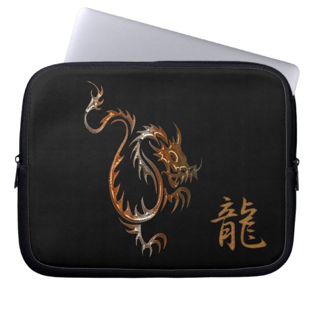 Tiger Dragon & Kanji für Dragon Laptop Sleeve (Vorderseite)