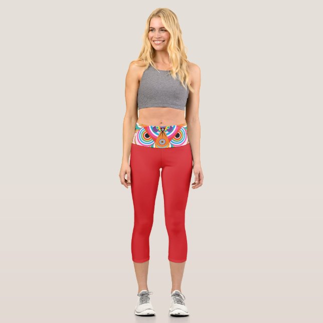 Tiger Dragon Mandala Capri Leggings (Vorderseite)