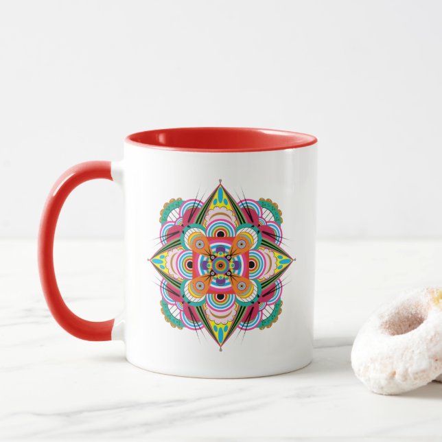 Tiger Dragon Mandala Tasse (Mit Donut)