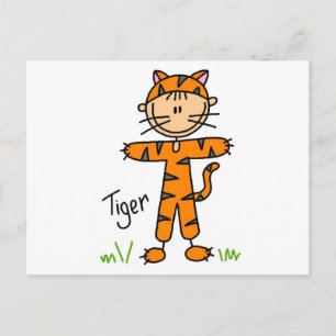 Tiger Dress Up T - Shirt und Geschenke Postkarte