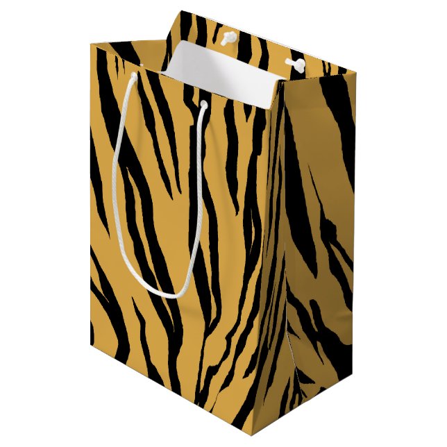 Tiger-Druck-Geschenk-Tasche Mittlere Geschenktüte (Vorderseite Schrägansicht)