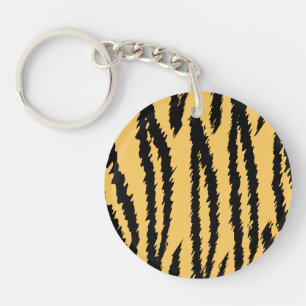 Tiger-Druck-Muster. Orange und Schwarzes Schlüsselanhänger