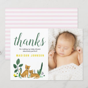 Tiger Dschungel   Danke   Baby Shower Fotokarte Einladung