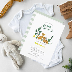Tiger Dschungel Junge Tier Babyshower-Karte Einladung