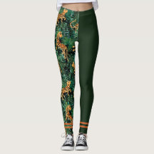 Tiger Dschungel Print Colorblock Leggings