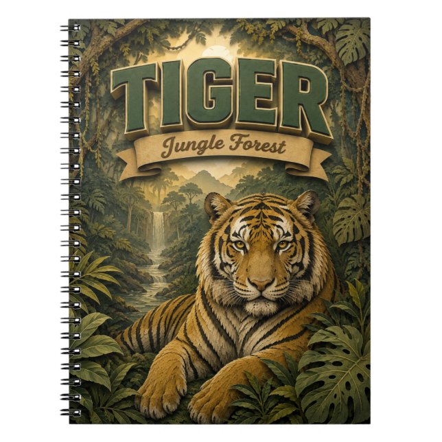 Tiger Dschungelwald POPCUT Notizblock (Vorderseite)