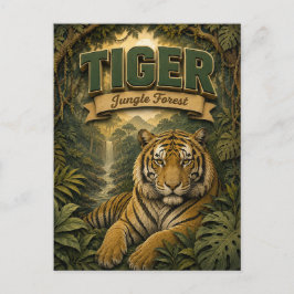 Tiger Dschungelwald POPCUT Postkarte