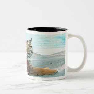 Tiger durch Fluss Zweifarbige Tasse