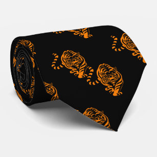 Tiger-Entwurfs-orange Team-Maskottchen auf Krawatte