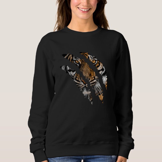 Tiger Eye Safari Zoo Wildlife Animal Zookeeper Big Sweatshirt (Vorderseite)