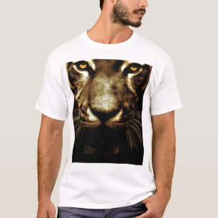 Tiger Eyes Men's Basic White T - Shirt