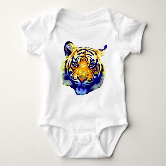 Tiger Eyes Pop Art Baby Strampler (Vorderseite)