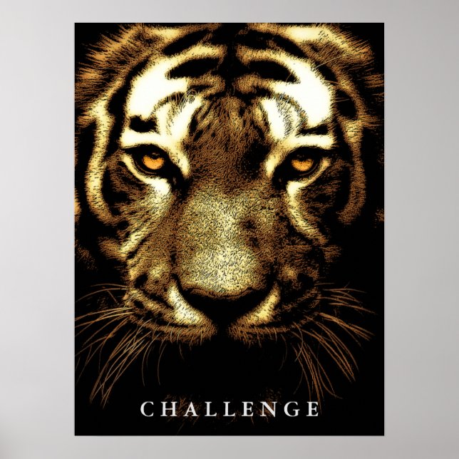 Tiger Eyes Wild Animal Art Challenge Inspiration Poster (Vorne)