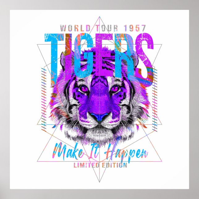 Tiger Face Art Poster (Vorne)