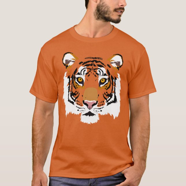 Tiger Face Graphic Print T-Shirt (Vorderseite)