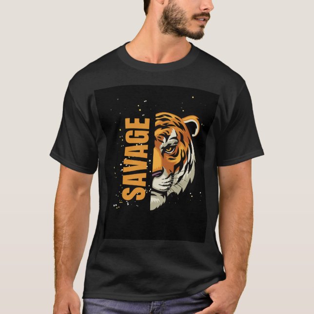 Tiger Face Graphic T - Shirt (Vorderseite)