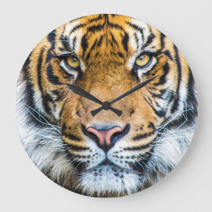 Tiger Face Große Wanduhr
