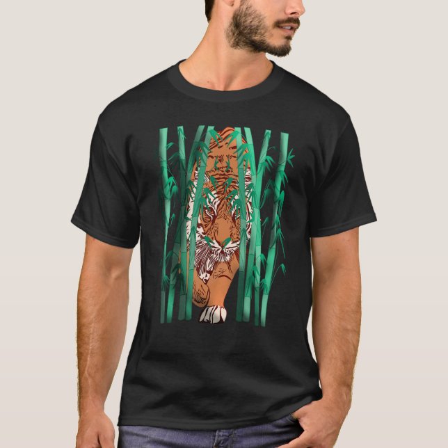 Tiger Face Head Big Cats Print Predator Motif T-Shirt (Vorderseite)