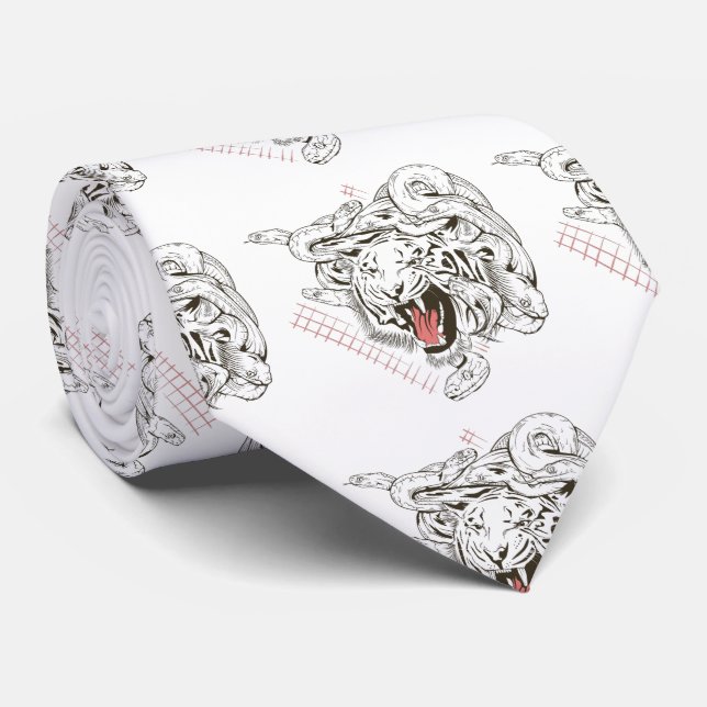 Tiger face Medusa Krawatte (Gerollt)