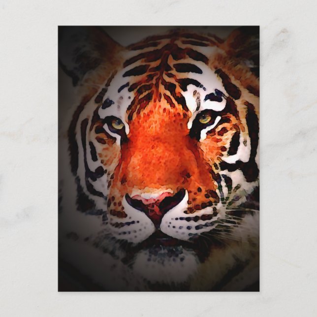 Tiger Face Motivational Artwork Postkarte (Vorderseite)
