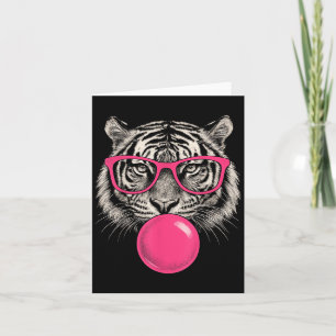 Tiger Face Pink Sungles Wilder Dschungel Funny D Karte
