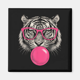 Tiger Face Pink Sungles Wilder Dschungel Funny D Magnet