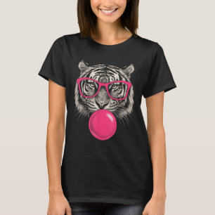 Tiger Face Pink Sungles Wilder Dschungel Funny D T-Shirt