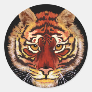 Tiger Face Runder Aufkleber