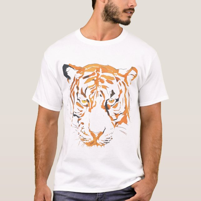 Tiger Face T - Shirt - Fierce Wild Animal Graphic  (Vorderseite)