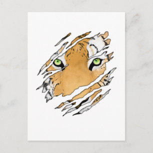 Tiger Face Wildlife Art Postkarte