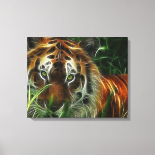 Tiger Face Wrapped Canvas Leinwanddruck