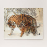 Tiger Familie im Winter Landschaft Jigsaw Puzzle<br><div class="desc">Tiger Familie im Winter Landschaft Jigsaw Puzzle.</div>