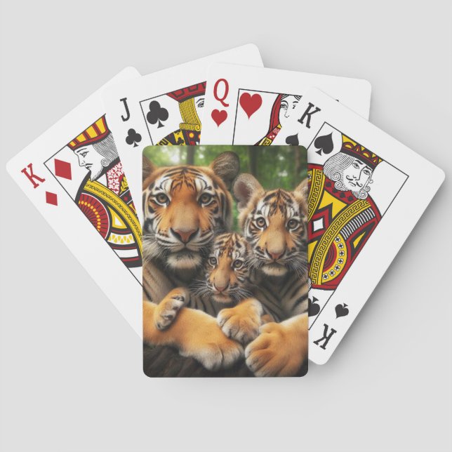 Tiger-Familie Spielkarten (Rückseite)