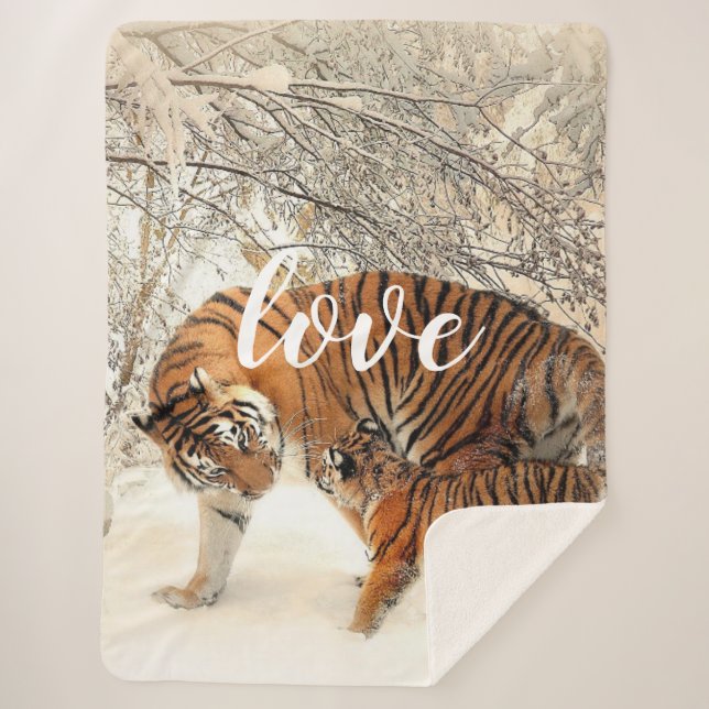Tiger Family Sherpa Blanket Sherpadecke (Vorderseite)