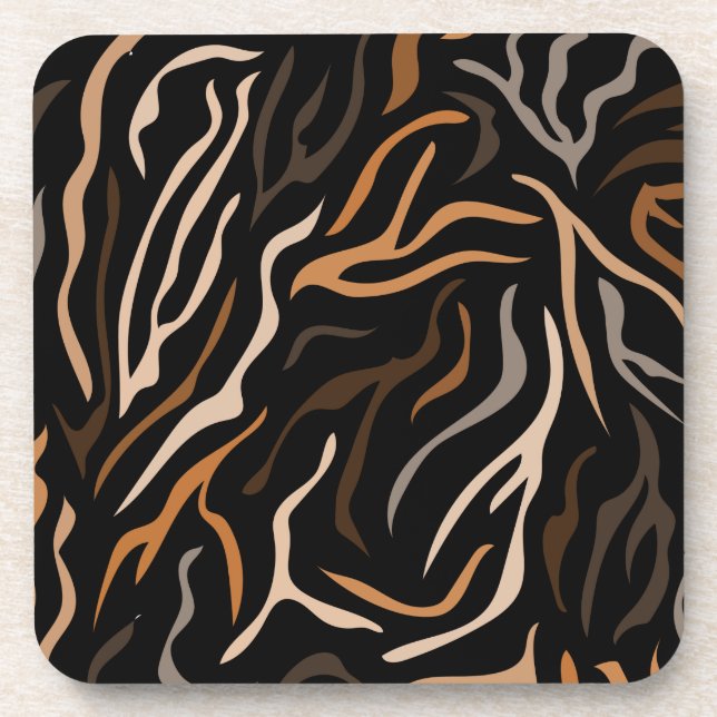 Tiger-Farbmuster Getränkeuntersetzer (Vorderseite)