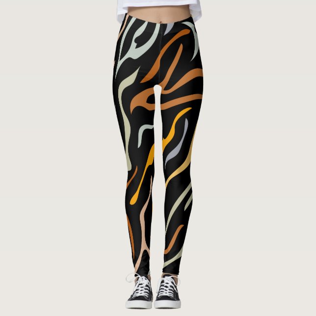 Tiger-Farbmuster Leggings (Vorderseite)