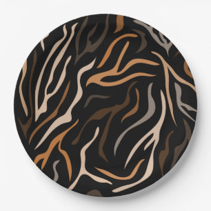 Tiger-Farbmuster Pappteller