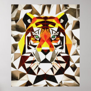 Tiger Fearful Symmetry Geometric Art Poster