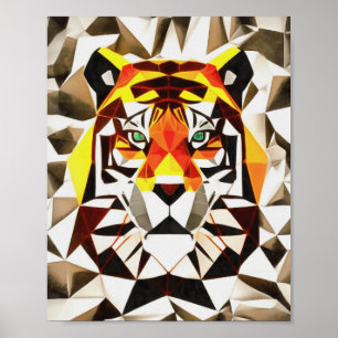 Tiger Fearful Symmetry Geometric Art Poster