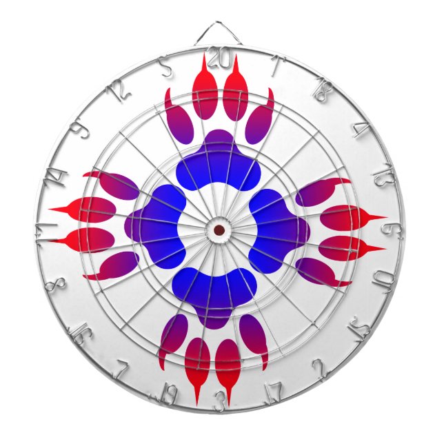 Tiger Feet Print Metal Cage Dartboard Dartscheibe (vorne)