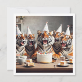 Tiger feiern, Tigerbild Geburtstag Einladung