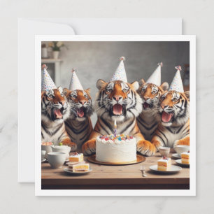 Tiger feiern, Tigerbild Geburtstag Einladung