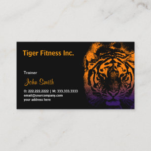 Tiger Fitness/Workout dunkle Visitenkarte