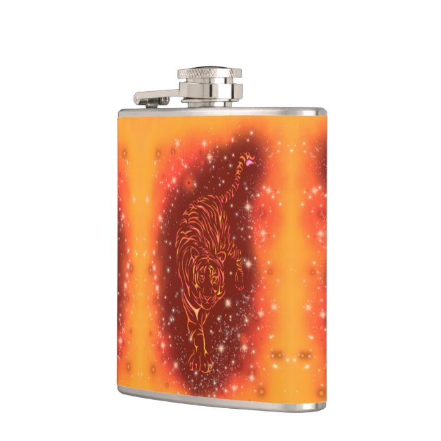 Tiger Flasche läuft in Galaxy Starry Night Flachmann (Links)