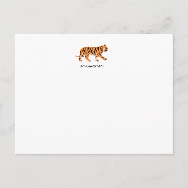 Tiger Flat Notecard Postkarte (Vorderseite)