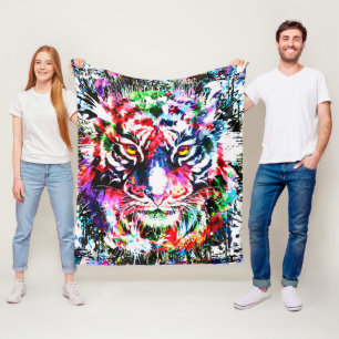 Tiger Fleece Blanket   Farblich   Abstrakte Kunst