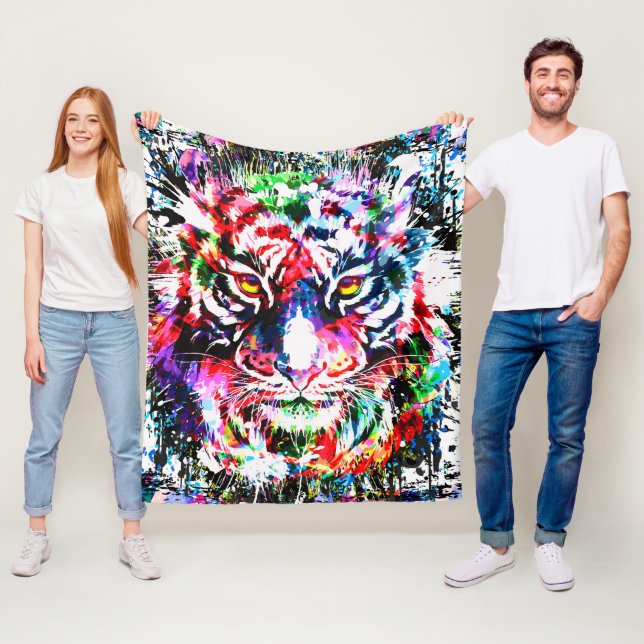 Tiger Fleece Blanket | Farblich | Abstrakte Kunst (Beispiel)