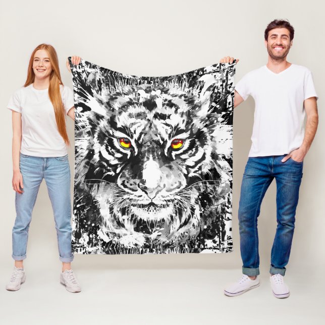 Tiger Fleece Blanket | Farblich | Abstrakte Kunst (Beispiel)