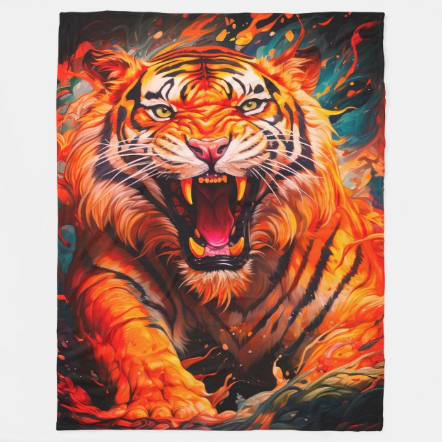 Tiger Fleecedecke (Vorderseite)