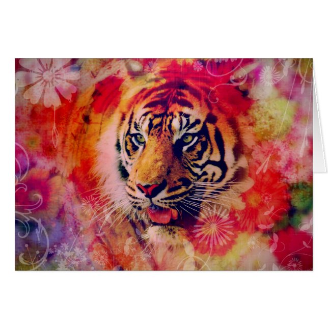 Tiger Floral Digital Art (Vorderseite (Horizontal))